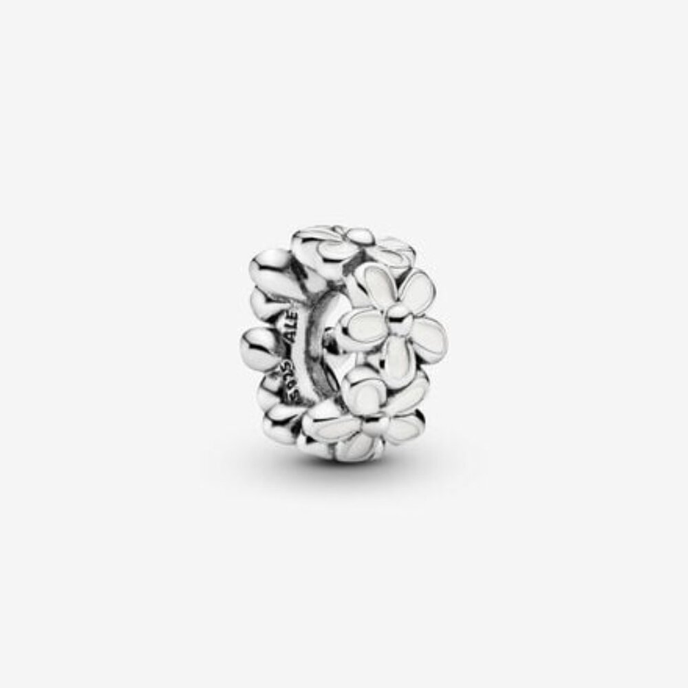 PANDORA: White Daisy Flower Spacer Charm
